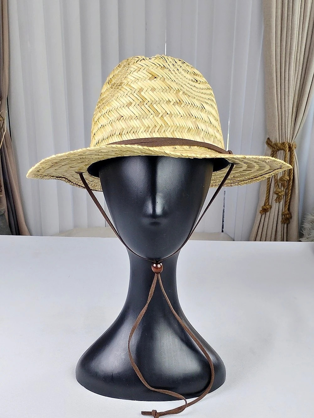 Quicksilver Straw Hat with Chin Cord.